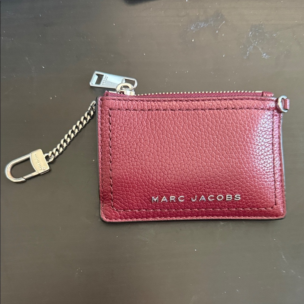 Marc Jacobs Burgundy Leather Key & Card Holder